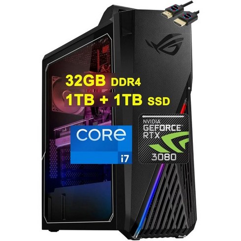 2024년 가성비 최고 i712700f - 미니 컴퓨터 데스크탑 pc 베어본 Asus ROG Strix GT15 G15 게이밍 데스크톱 | 12세대 인텔 12코어 i712700F 32GB DDR4 2TB + 1TB SSD, 32GB DDR4 | 2TB + 1TB SSD, 32GB DDR4 | 2TB + 1TB SSD