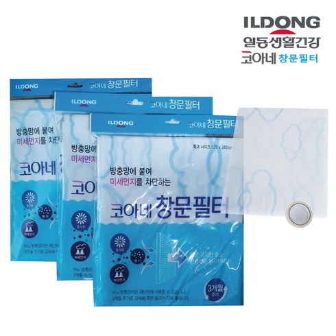 문필터 - 일동생활건강 창문필터 미세먼지 황사차단 해충 꽃가루 송화가루유입방지 방충망필터 [특대형 4개set], 4개