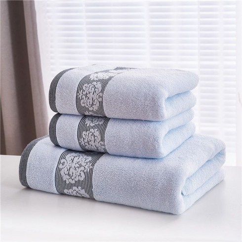 호텔바스 타올 순면 성인 100% 면 타올 남녀 성인 가정용 두껍고 털 빠짐없이 고급스러움, 오션 블루 460g, 목욕 타월 한 장