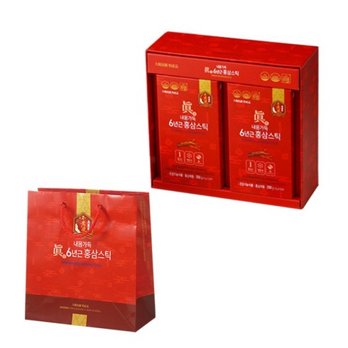 불로건 내몸가득진 6년근 홍삼스틱 대용량 + 쇼핑백, 10g, 100개입, 10g 100개입