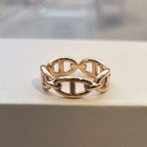 14K 18K 이태리 에르 볼드 샹달 여자 체인 레이어드 로즈 골드 반지