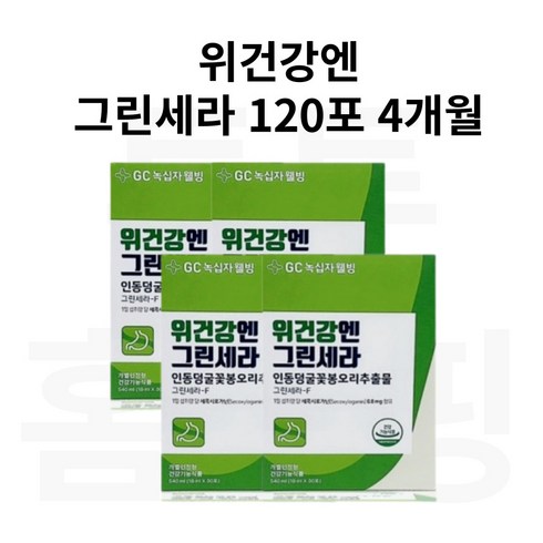 GC녹십자 웰빙 위건강엔 그린세라F 그린세라 인동덩굴꽃봉오리추출물 120포, 4개, 540ml