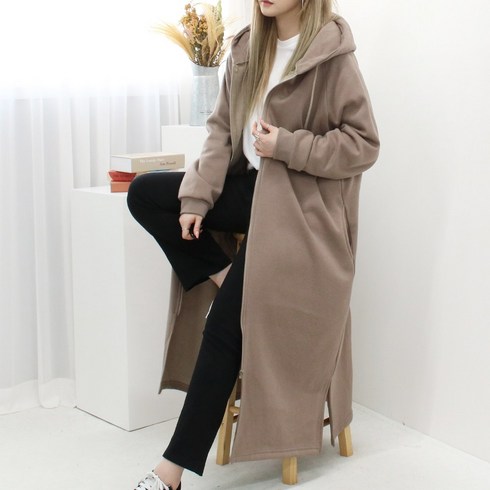 2023년 가성비 최고 롱후드집업 - [4XL 4COLOR] 롱 후드 집업 (기모ver.) 55~99까지 빅사이즈 오버사이즈 루즈핏 롱집업