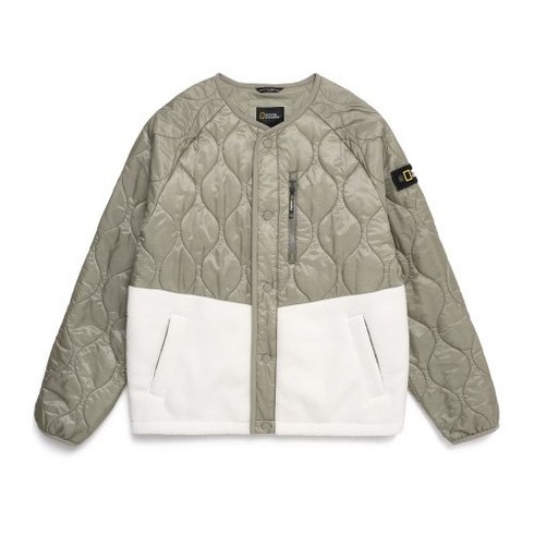 2023년 가성비 최고 n224ufj100 - 내셔널지오그래픽 N224UFJ902 플리스우븐 믹스 세미 오버핏 자켓 아이보리