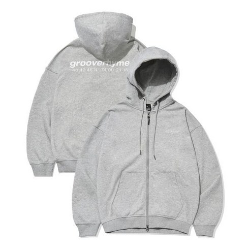 그루브라임 GROOVE RHYME NYC LOCATION HOODIE ZIP-UP MELANGE GREY LRARCUZ701P 175955