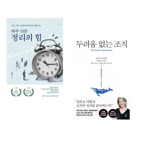 하루15분정리의힘 - 시간 공간 관계에 만족감을 채워주는 하루 15분 정리의 힘 + 두려움 없는 조직 (전2권), 스노우폭스북스