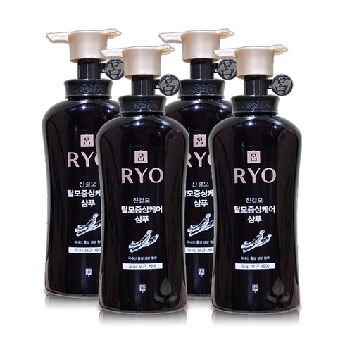 려2013 - 려 진결모 탈모증상케어 두피 한방 샴푸 490ml, 4개