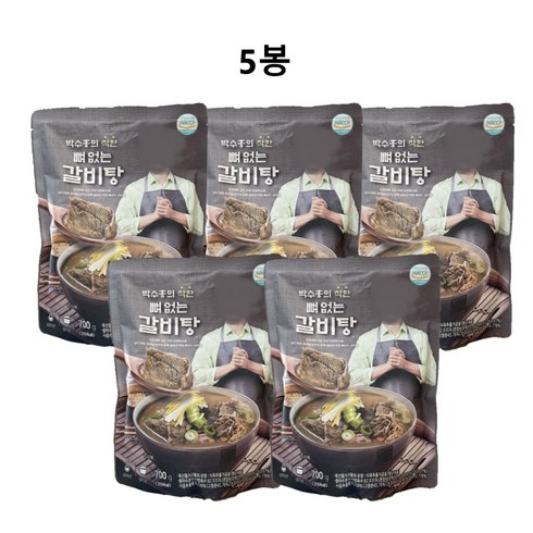 박수홍 착한 뼈없는갈비탕 750g x 10봉 - !!TV방송상품!! 박수홍 착한 뼈없는갈비탕 실온보관가능 간편조리식품 갈비탕, 5개, 700g