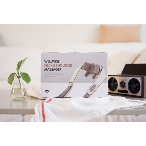 [웰와이즈] 무선 목 어깨 마사지기 안마기 WNM-2100