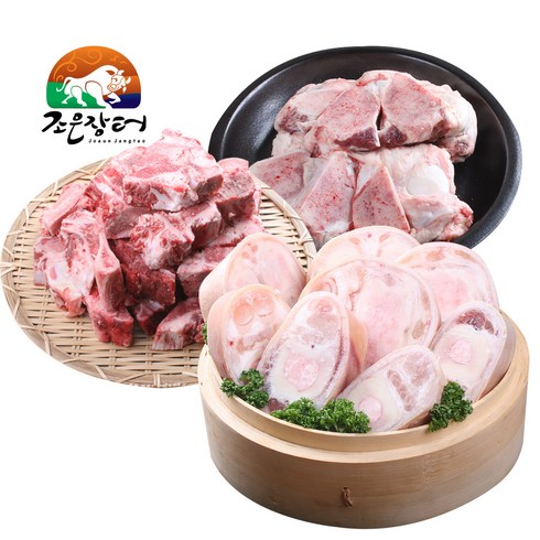조은장터 한우 사골 우족 잡뼈 스지 도가니 4kg 이상 (옵션선택), 1세트, 우족2kg+잡뼈2kg+도가니200g