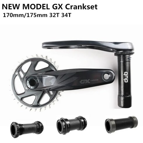 스램레드신형 - SRAM GX EAGLE DUB 크랭크셋 MTB 양면 자전거 크랭크 BSA BB92 PF30 BB 3mm 오프셋 170mm 175mm 34T 32T 신형 모델, 3.3mm Offset - 175mm - 32T