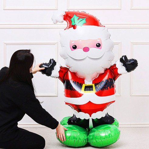 2023년 가성비 최고 산타할아버지풍선 - 스탠딩 대형 크리스마스 산타 풍선 134cm 홈파티 데코 용품