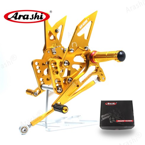 Arashi CNC 조절할 수 있는 발판 근거지 후방 설정 풋페그 에 SUZUKI GSX-R1000 2005 2006 GSXR1000 GSX1000R GSXR 1000 백스텝도, 금색, 1개