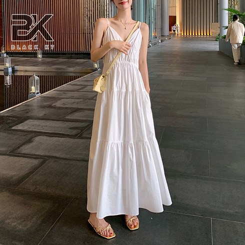 BLACK K7 휴양지 원피스 롱 원피스 뷔스티에 원피스 여름 원피스