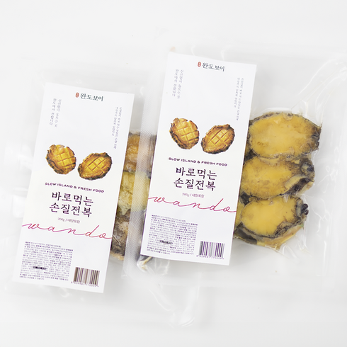 완도 손질 냉동전복 - 완도보이 바로 먹는 손질 전복 200g*2팩, 2개