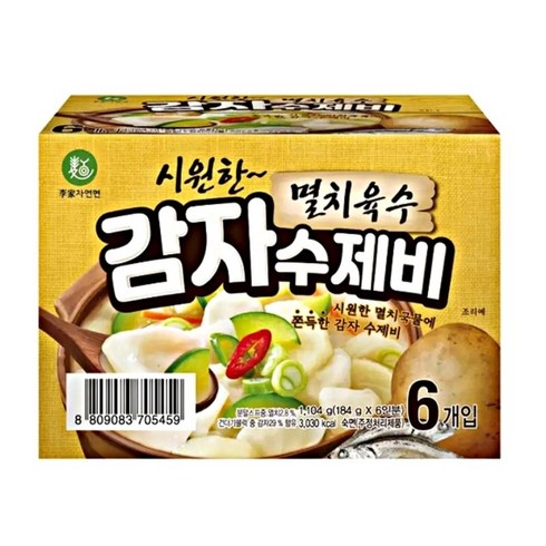 이가자연면 감자수제비 184gx6개 멸치육수, 1104g, 1개