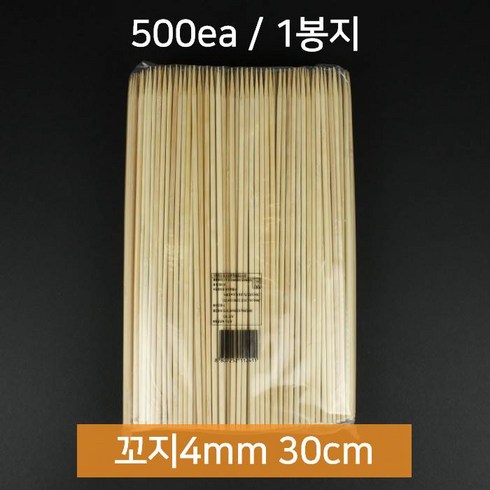 대관령물산 대나무 꼬지 4mmx30cm 500개, 1개, 500개입