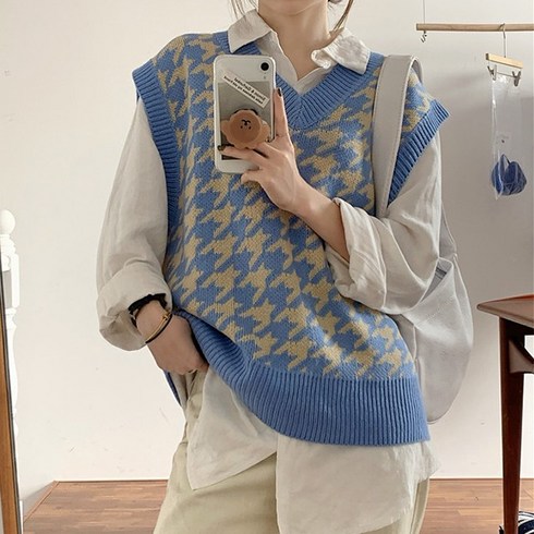 니트 하운드 베스트 조끼 하운니트VT