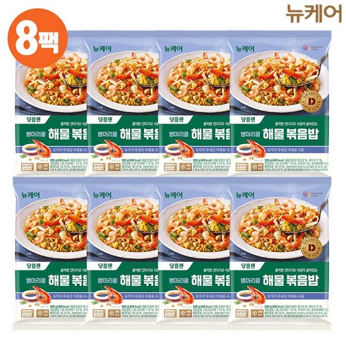 뉴케어당플랜볶음밥 - 대상웰라이프 당플랜 병아리콩 해물볶음밥 X 8팩, 300g, 8개