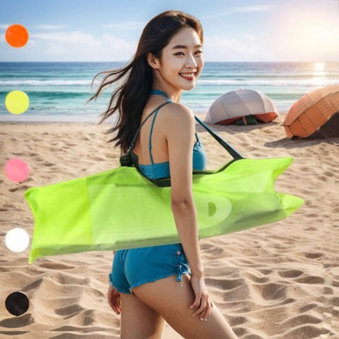 롱핀메쉬백 - 프리다이빙 롱핀가방 오리발 롱핀메쉬백, 네온