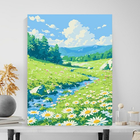 diy명화그리기 - 코지하루 DIY 명화그리기 유화 그림 그리기 피포 페인팅 아크릴화 40x50, 여름 산들A 40x50 (B608)