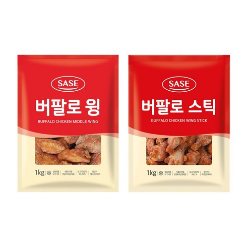 사세버팔로윙 - 사세 버팔로윙 1kg + 버팔로스틱 1kg, 2개