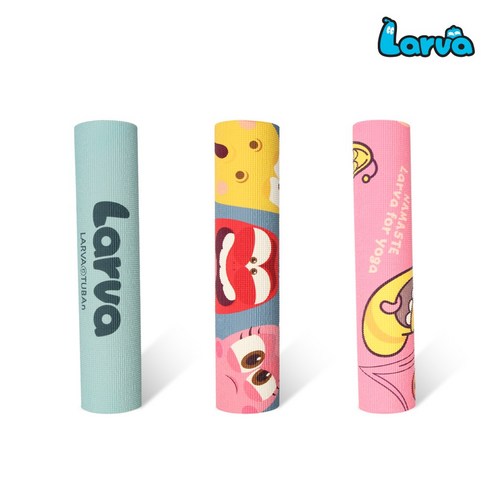 라바 LARVA 어린이 캐릭터 PVC 5mm 요가 매트, 민트초코칩