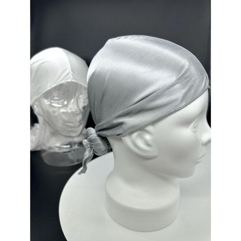 두건 듀렉 반다나 실버 y2k 새틴 glossy satin durag