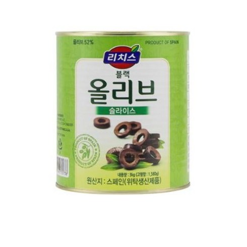 동서 리치스 슬라이스 블랙 올리브, 3kg, 5개