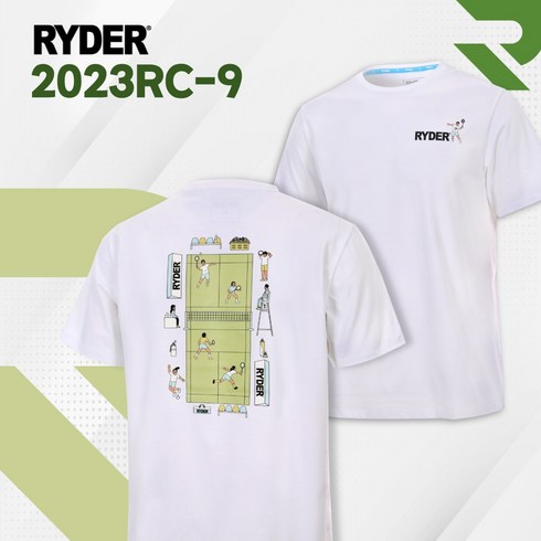 라이더반팔티 - 라이더 2023RC-9 배드민턴 티셔츠 반팔 코튼라이크 오버핏 용스 남자 여자 상의 커플티