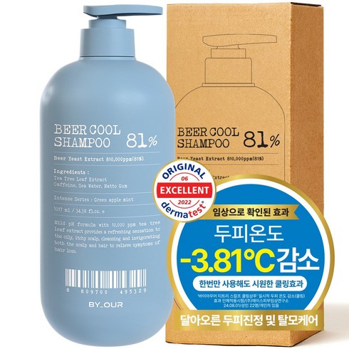 바이아우어샴푸 - 바이아우어 맥주효모 81만PPM 단백질 쿨 탈모 샴푸, 1개, 1.017L