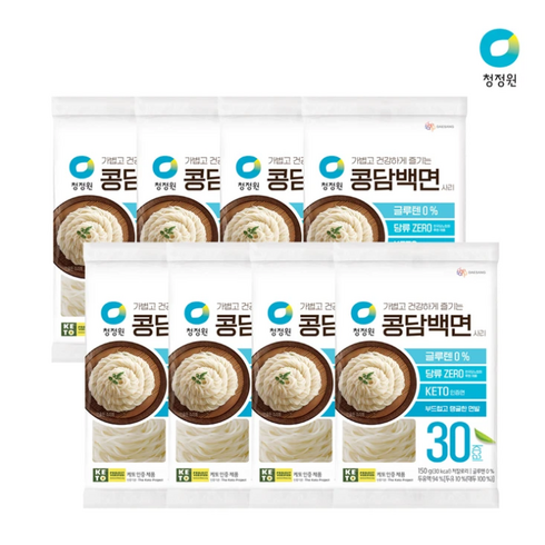 청정원콩담백면 - 청정원 콩담백면 사리 8팩 두부면 - 다이어트 두부 국수 콩면, 150g, 8개