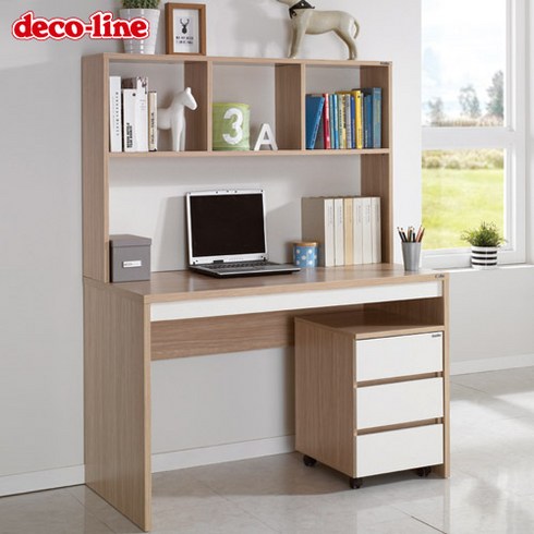 데코라인 라떼 책상세트(이동서랍 포함)