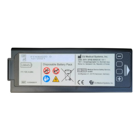 씨유메디칼시스템 AED 자동심장충격기 NF1200 NFK200 MC100 전용배터리, 1개