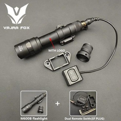에어소프트 금속 손전등 모드버튼 듀얼 원격 압력 스위치 20mm 피카티니 레일에 적합 SF M600B, 07 BK M600B SetB