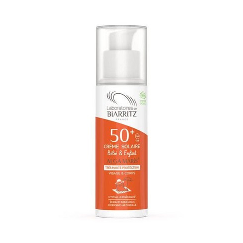 비아리츠 알가 마리스 베베 앙팡 베이비 키즈 선크림 SPF50+ 바이오 100ml (프랑스) Laboratoires De Biarritz Alga Maris Creme Solair