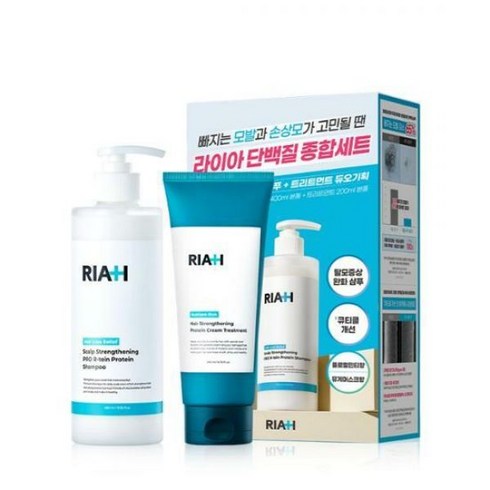 라이아 프로알테인 단백질 샴푸400ml+트리트먼트200ml 세트, 1개