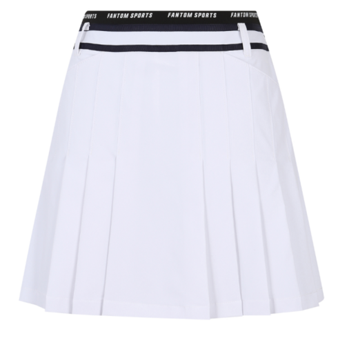 팬텀 여성 테잎 장식 플리츠 큐롯 스커트 / 221C1PC388_WH