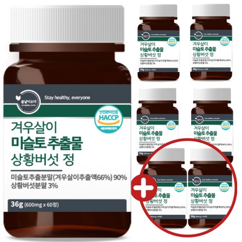 100% 국내산 참나무 미슬토 추출물 겨우살이 상황버섯 식약처 HACCP 인증, 60정, 7개