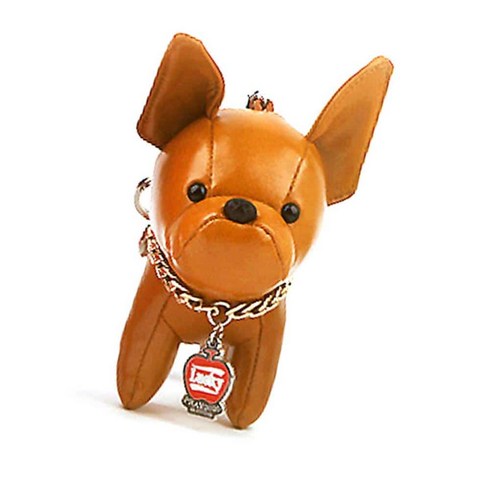 코지팝 레더 테리어 인형 키링 도매 열쇠고리 브라운