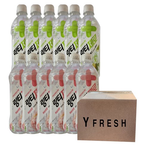 YFRESH)링티제로 복숭아맛 500ml x 6 링티제로 레몬라임맛 500ml x 6 + YFRESH박스