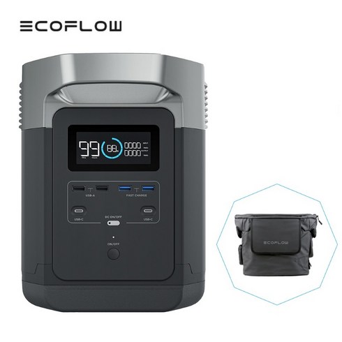 2023년 가성비 최고 에코플로우 - [ECOFLOW 전용가방+캠핑웨건 100% 증정] 에코플로우 파워뱅크 델타 2+전용가방 대용량 휴대용 캠핑용 차박 배터리