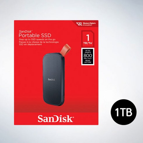 샌디스크 Portable SSD E30, 1TB, 블랙