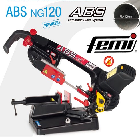 페미 ABS NG120 휴대용 밴드쏘 자중하강 밴드 쇼 톱 기계 120mm BANDSAW, 1개