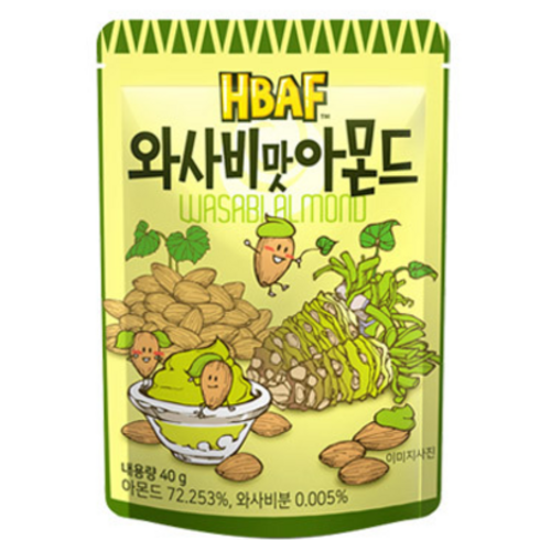 탐스 와사비맛 아몬드, 40g, 24개