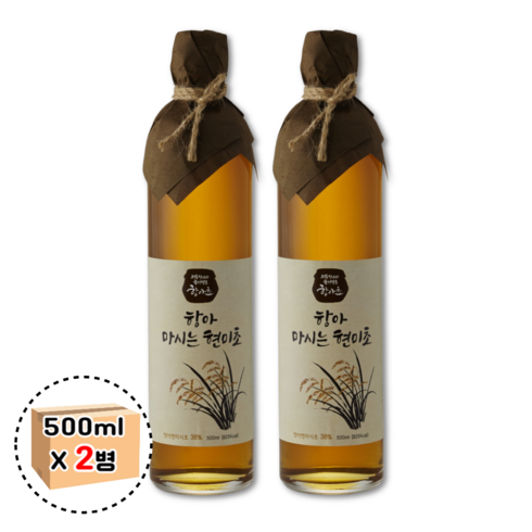 2023년 가성비 최고 가습기에 식초한방울 - 발효 현미초 마시는 천연 현미식초 항아초 국내산 500ml 2병