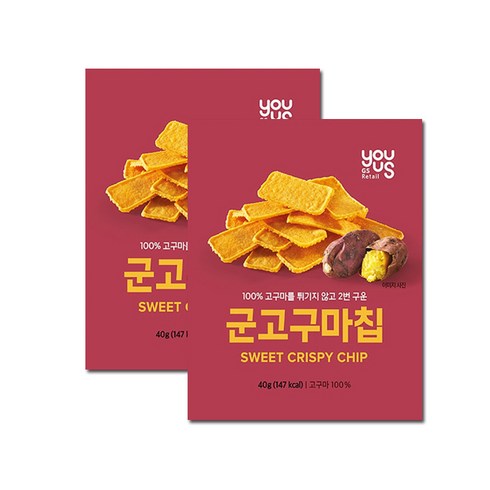 유어스)군고구마칩 40g 총5개입 편의점 과자 스낵 고구마과자 스틱, 5개