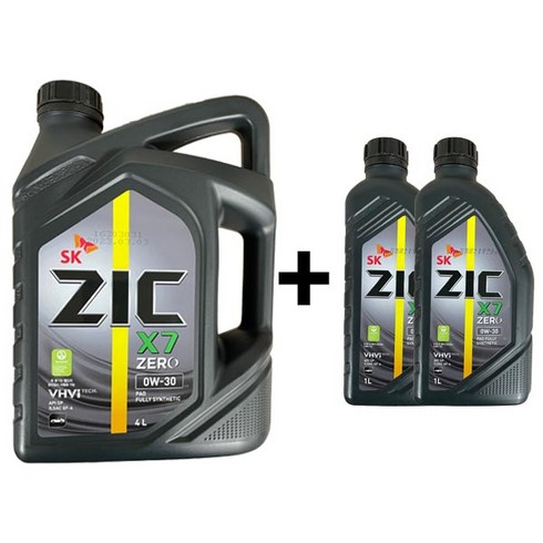 ZIC X7 ZERO 0W30 4L 1개 + 1L 2개 가솔린, X7 ZERO 0W30(가) 4L 1개+1L 2개