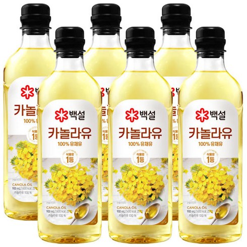 백설카놀라유 - 백설 카놀라유, 900ml, 6개