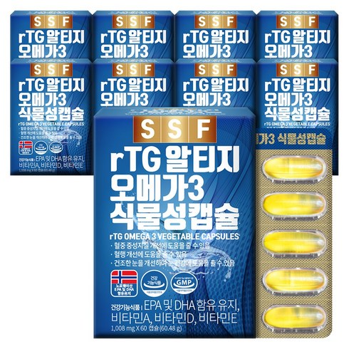 순수식품 rTG 알티지 오메가3 1000mg, 60정, 9개